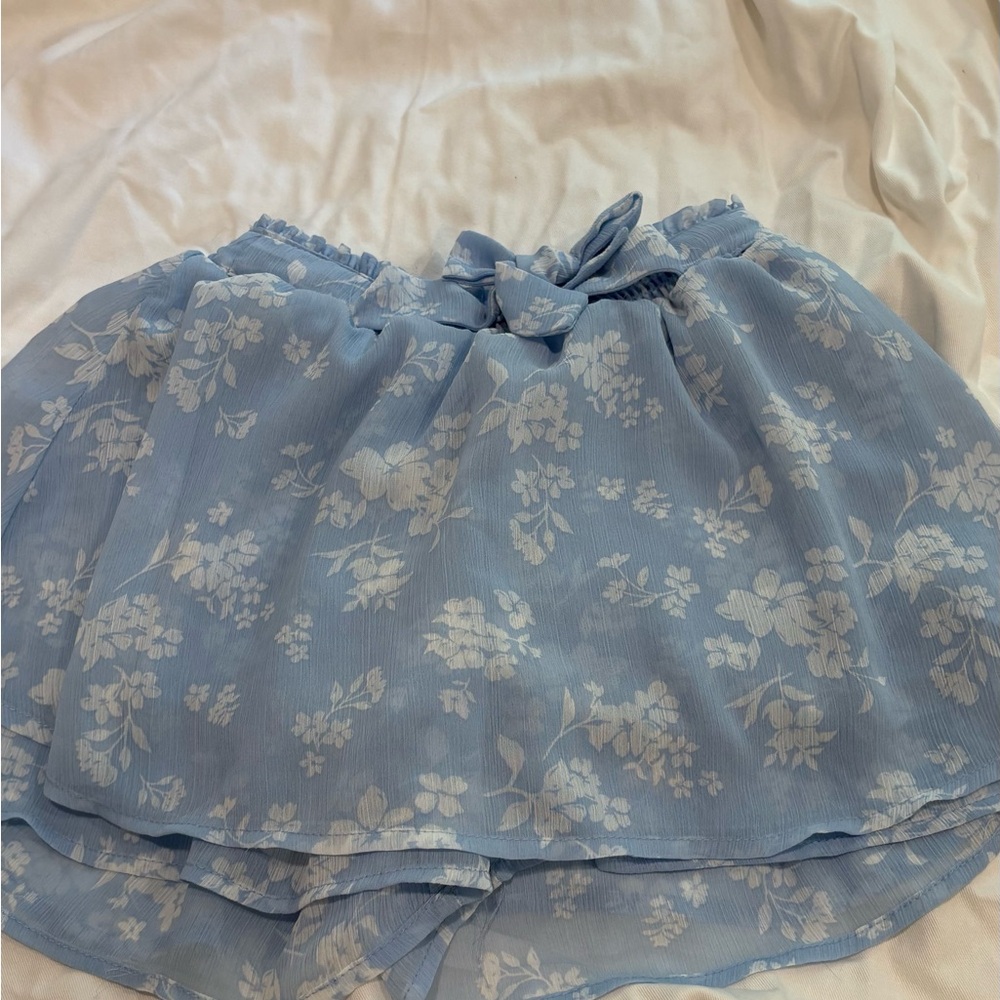 Cat & Jack Blue Bubble Mini Skirt Tie Front
